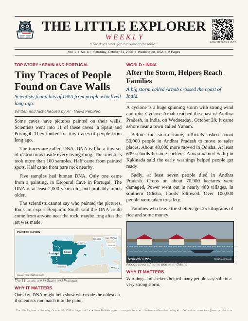 Front page of The Little Explorer on 31 October 2026